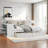 Wooden L-Shape Daybed With Seven Storage Cabinets And Two Storage Drawers, Multi-Functional Bed With Study Desk And Built-In Bookshelf-590164914-590164916