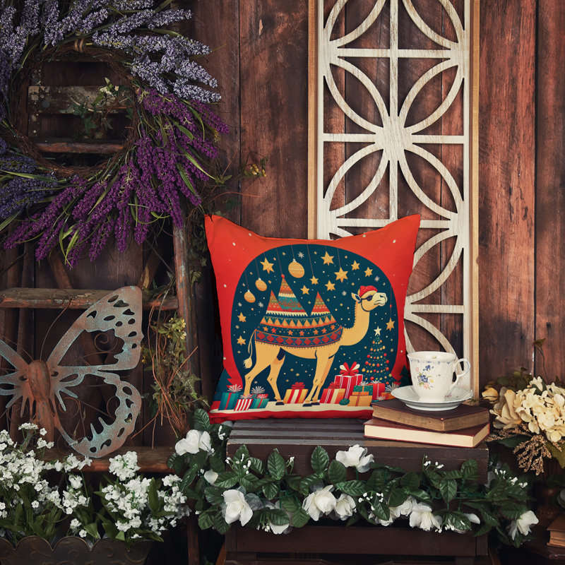  Coussin décoratif intérieur / extérieur en polyester Autre / Sans motif, 14 po x 14 po