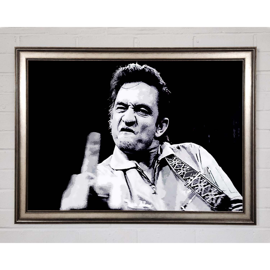 Johnny Cash Finger B N W - Einzelne Bilderrahmen Kunstdrucke