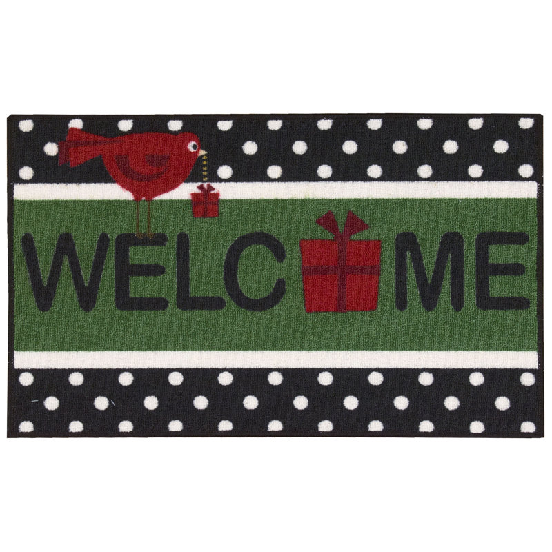 Tapis vert de noël/zone noire, Rectangle 1 pi 6 po x 2 pi 6 po