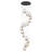 Pawnee 16-Light Black Cylinder Chandelier with Crystal Balls, Dimmable LED Lights & Remote Control for High Ceilings