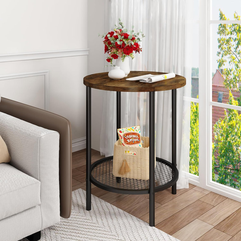 Modern German Style 3 Piece Coffee Table Set, Brown Wood