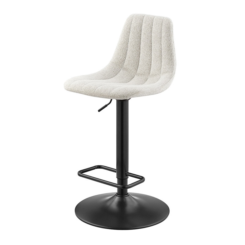 Crixus Swivel Upholstered Adjustable Height Counter Stool, Posh Ivory