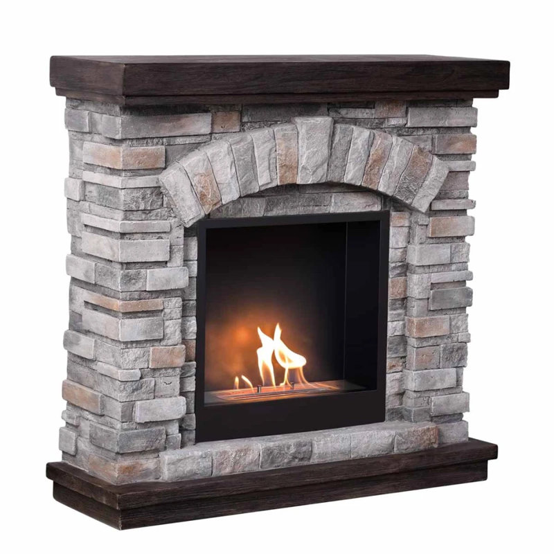 Natur Pur 91cm W Stone Effect Bio-Ethanol Fireplace