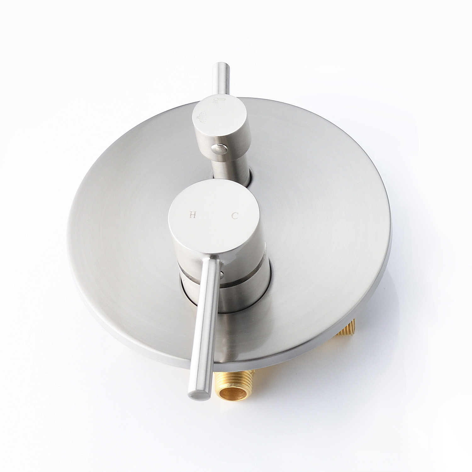 PROOX Shower/bath Mixer Diverter, 1/2" Roughin Valve With Round Trim