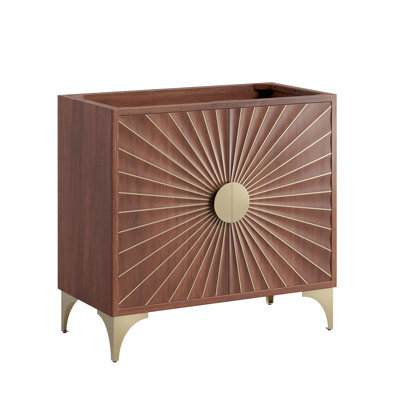Base de meuble-lavabo simple 35 po seulement en brun
