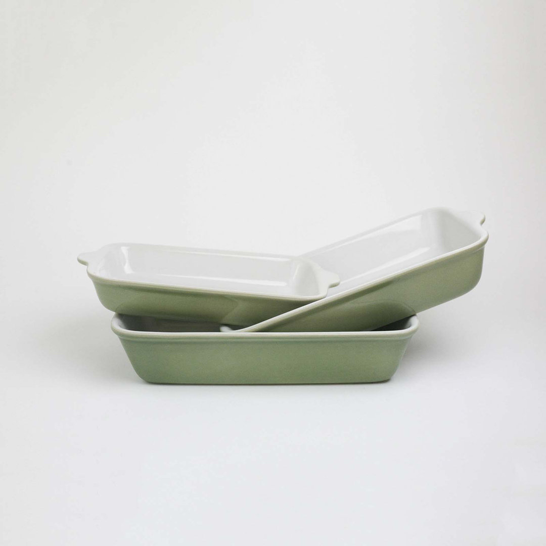 Carthage.Co 3-Piece Stoneware Rectangular Baking Dish Set Carthage.Co 