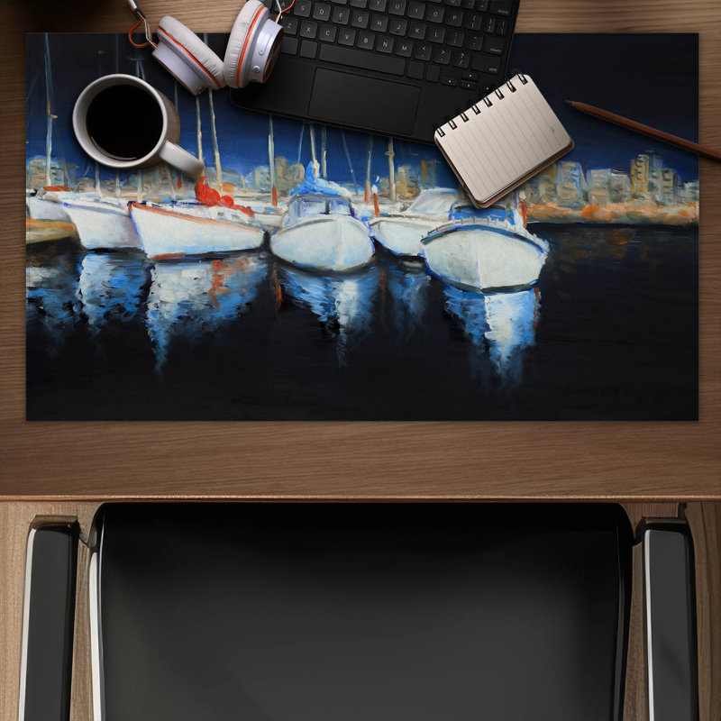 Evening at the marina - 14.00"x24.25" Desk mat