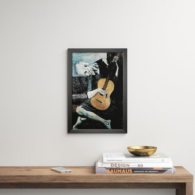 «Old Guitarist» par Pablo Picasso, reproduction d'art sur papier encadrée
