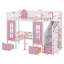 Lit superposé avec table interchangeable, lit superposé se transformant en lit supérieur et bureau en duvet