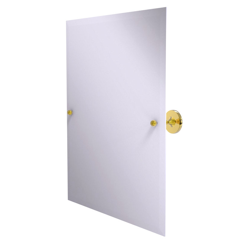 Miroir décoratif biseauté inclinable Godoy, 25" H x 21" W, Laiton poli