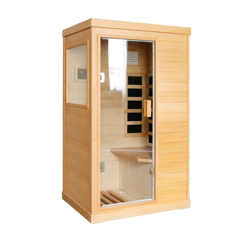 Elibbren 1 - Person Indoor Bluetooth Compatible FAR Infrared Sauna, Hemlock