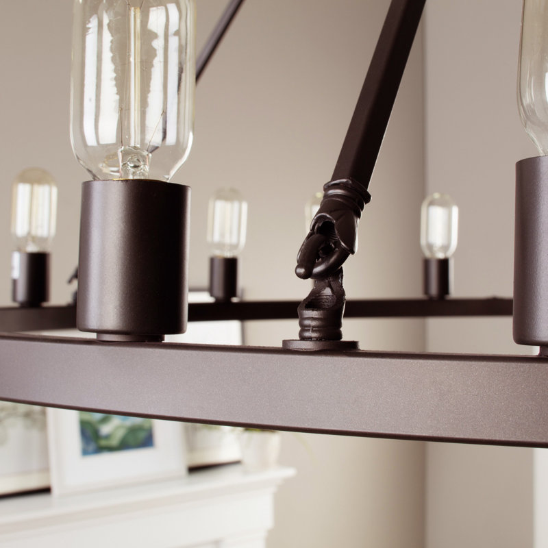 Lustre à roue unique et remarquable à 24 lumières Hempy, Bronze