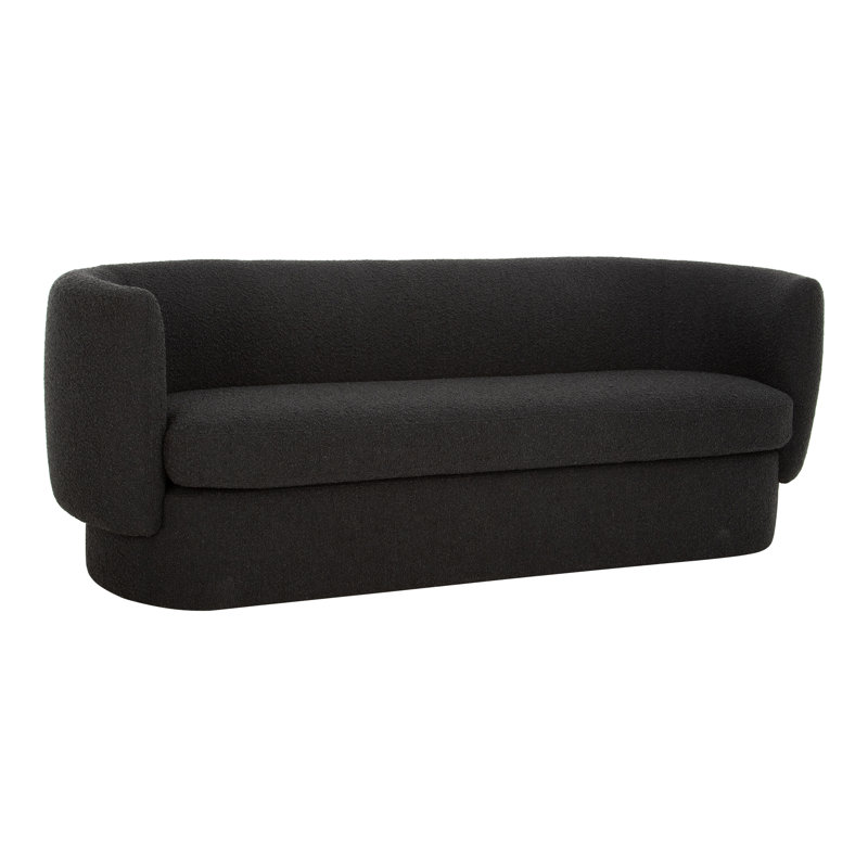 83'' Square Arm Sofa, Maya Black Boucle