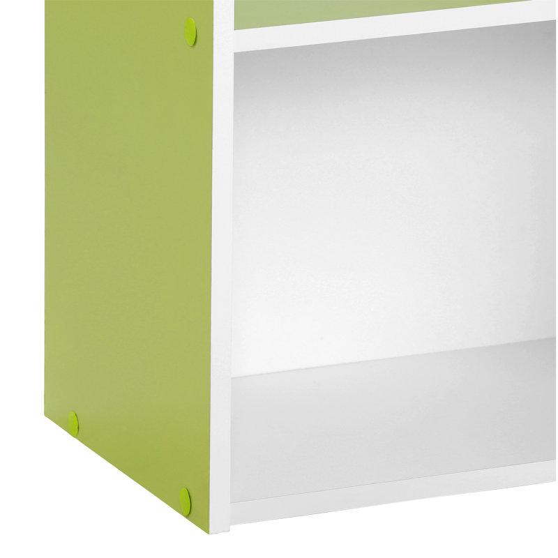 Aliesha Open Shelf Bookcase, Green/White, 132.1cm H x 40.1cm W x 23.9cm D