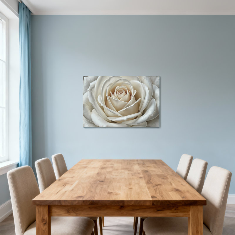 Plantes et fleurs, motif floral rose blanc, impression Z25122408424094423, H 24 po x l 36 po
