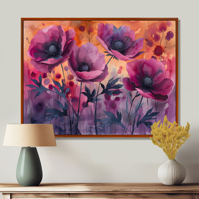 Décoration mauve délicate mauve rouge - coquelicots