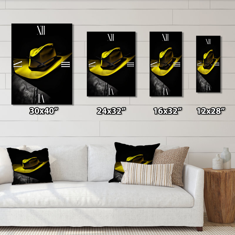 Horloge murale rétro - chapeau jaune, Petit
