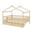 Full Size Wooden House Bed With Drawers-1894697746