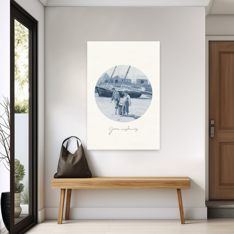 «Gone Explores Classic Peaceful Retro Coastal», reproduction d'art mural, H 60 po x l 40 po