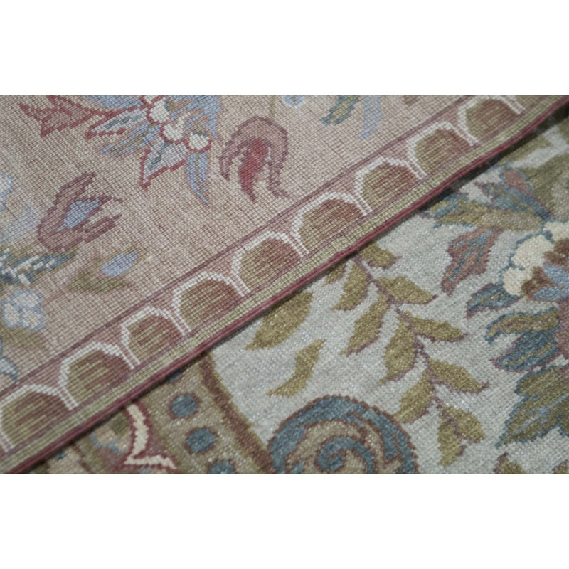 Wool Oriental Area Rug in Beige/Olive Green