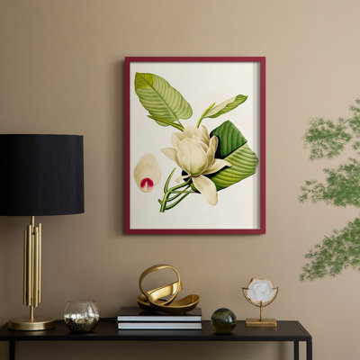 «Magnolia Flowers II», reproduction encadrée - bois massif