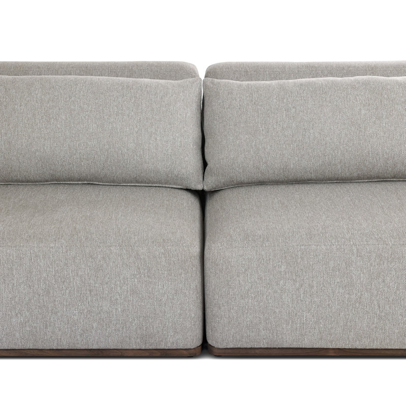 Adler Outdoor 5 - Seat Patio Sectional, Concha Fog, Right Hand Facing