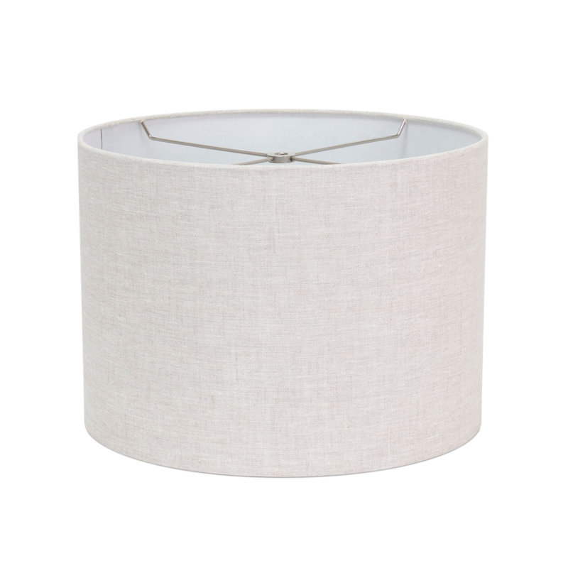 Drum Lamp Shade, Gray/White, 10" H x 14" W x 14" D