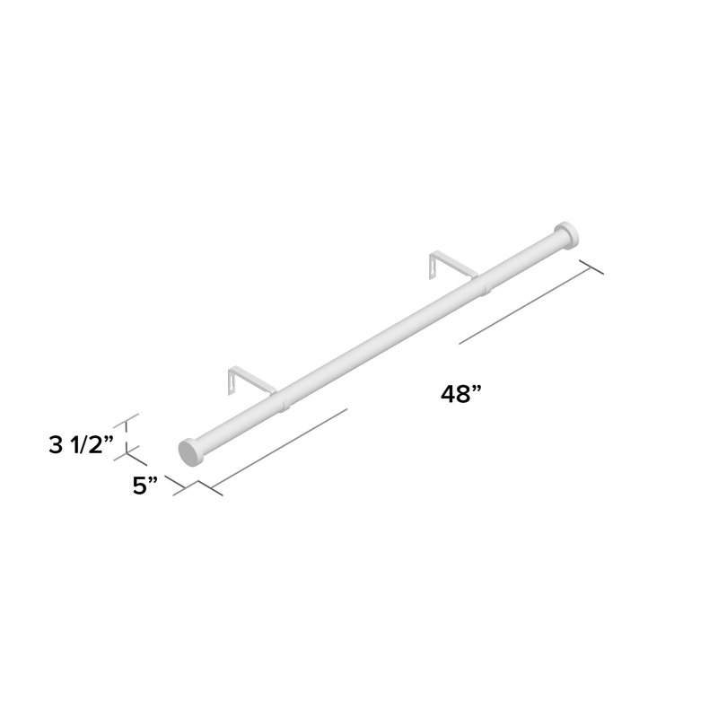 Ensemble de tringle à rideaux pour fenêtre simple Linen Avenue, nickel brossé, H 1,1 po x l 48 po x P 1,1 po