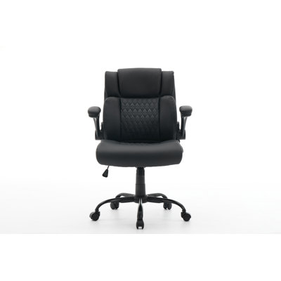 Fauteuil de bureau ergonomique, fauteuil de bureau en cuir avec roulettes et accoudoirs réglables, fauteuil d'ordinateur pivotant pour adultes, fauteuil de bureau personnel pour soulager les maux de dos, fauteuil de jeu parfait et petit espace