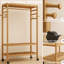 Wooden Clothes Rack | Portable Open Wardrobe with Shoe Storage