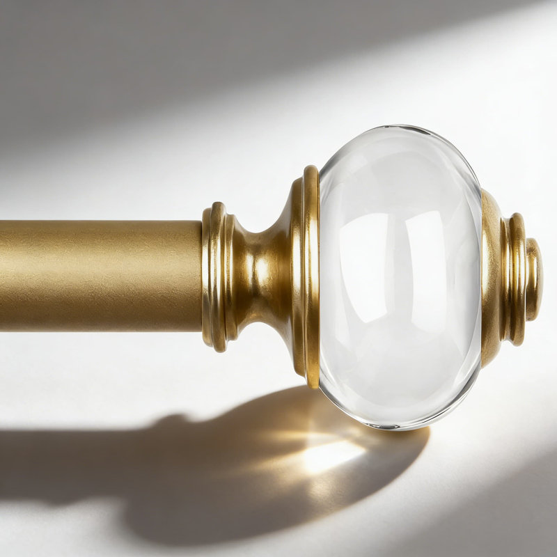 Tringle à draperie télescopique et épisseuse, tringle à rideaux réglable de 7/8 po de diamètre pour fenêtres, robuste avec faiteaux décoratifs, installation facile