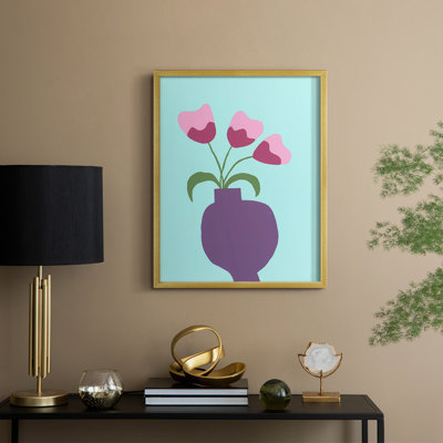 «Modern Blooms I», reproduction encadrée - bois massif
