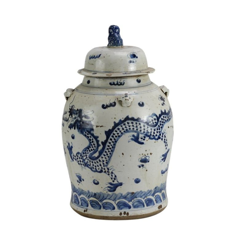 Handcrafted Porcelain China Ginger Jar, 18.5" H x 11" W x 11" D