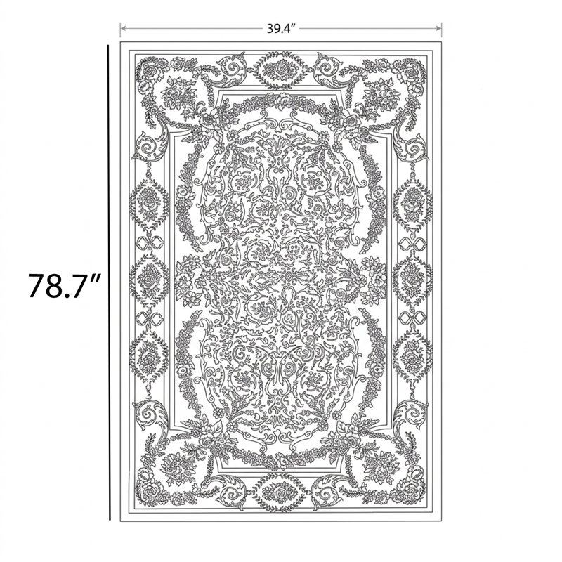 Tapis de couloir rectangulaire à motif floral rose / crème Aveline