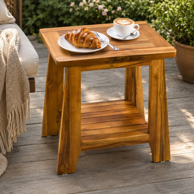 Table d'appoint en teck avec rangement Adirondack
