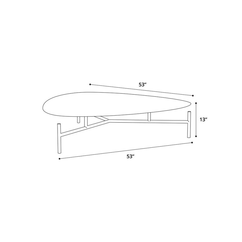 Finsbury Single Coffee Table, 11" H x 43" W x 43" D, Almond