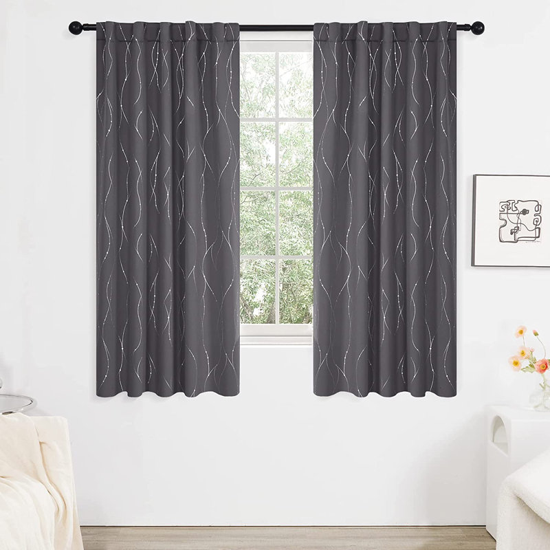 Conleigh Room Darkening Curtain Pair, 42'' W x 54'' L, Dark Gray