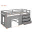 Lit mezzanine simple avec armoire et tablette - Gris (ANCIEN SKU: LP001501AAE)-1776463209