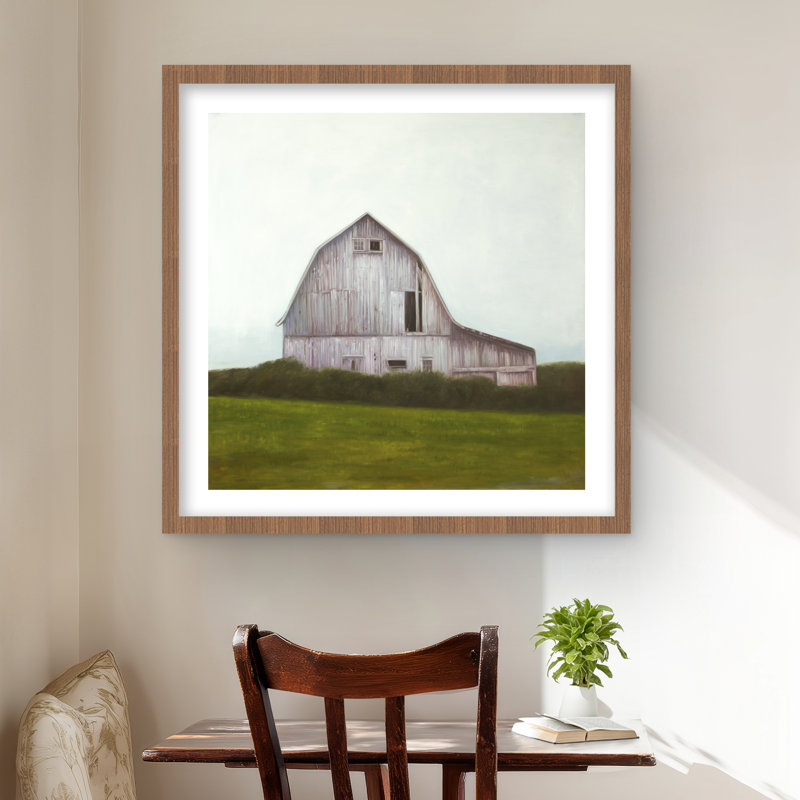 Rustic Barn - Beige Framed Matted Print for Home Decor