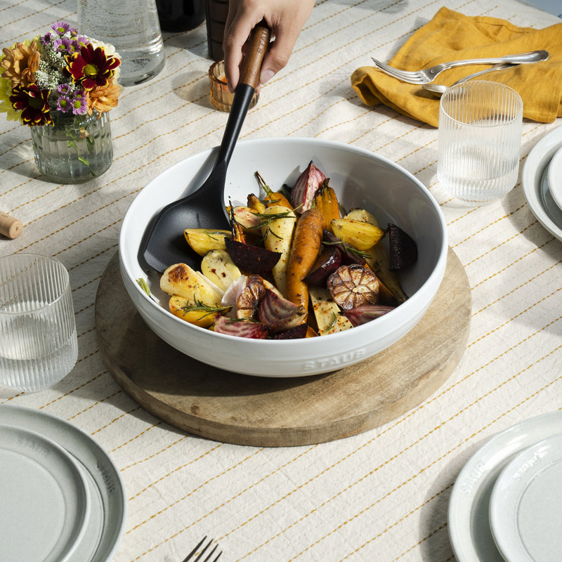 Ceramique 28 cm Ceramic Round Serving Bowl, White