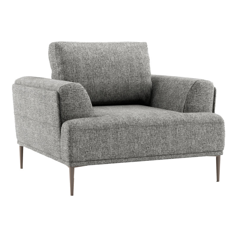Fauteuil Kertu, Gris chenille