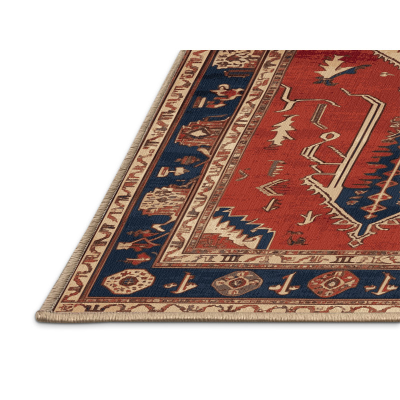 Machine Washable Turkish Brown Area Rug, Round 6'