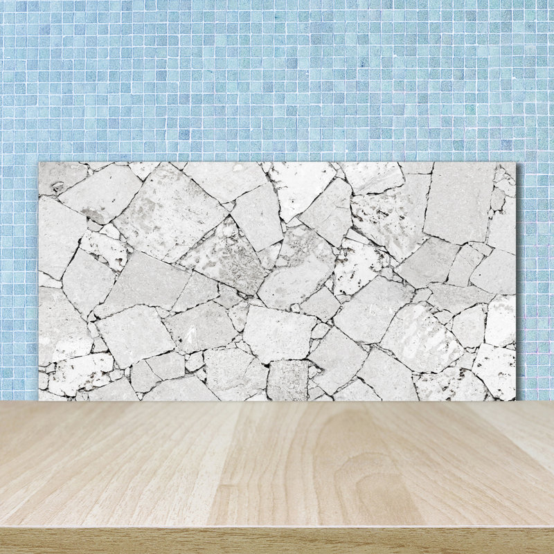 Alcinda 50cm W x 100cm L Glass Peel and Stick Panel