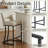 Faux Leather Sled Base Counter Stools with Ergonomic Back - Set of 2-1080539061