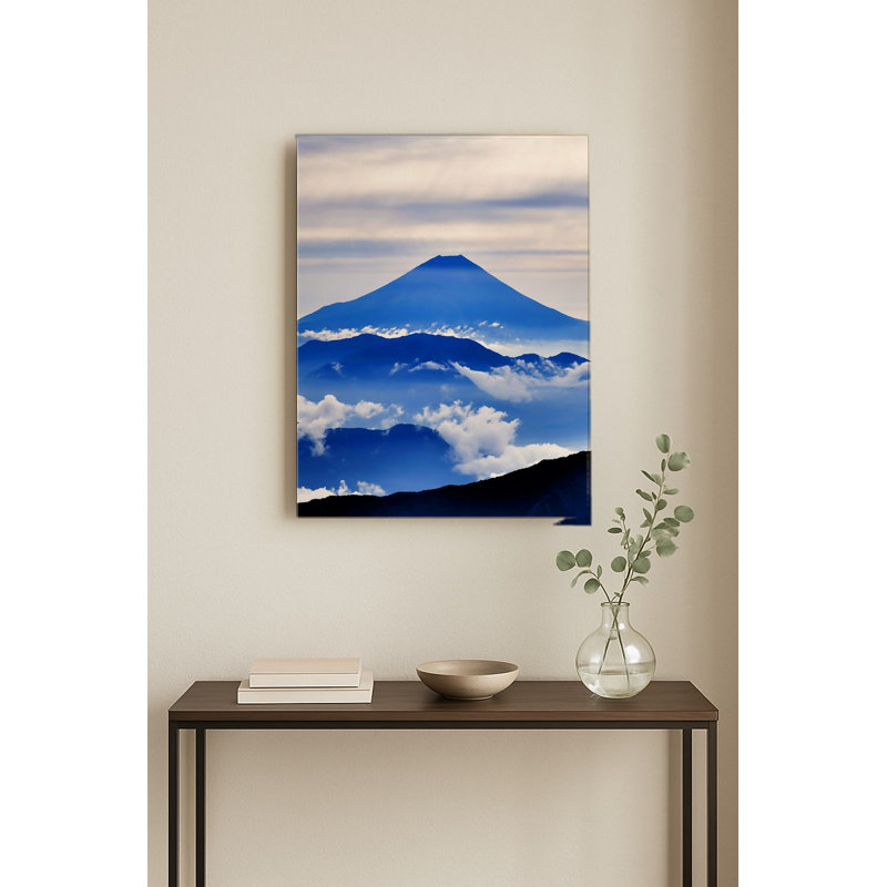 Mont Fuji au-dessus des nuages ​​— Portrait en métal, H 14 po x l 11 po