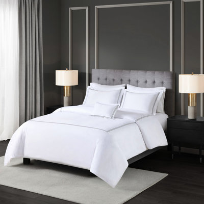 500Tc Cotton Comforter , Full/Queen Size, With Zipper And Elegant Decorative Pillowcase Soft 500 Thread Count Full/Queen, Embroidered Border
