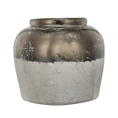 Round Sienna Brown Ceramic Accent Vase