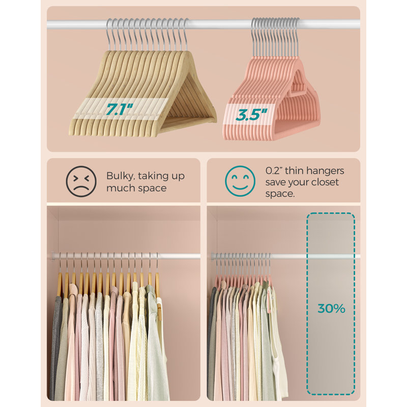Velvet Hangers, 50 Pack, Pink