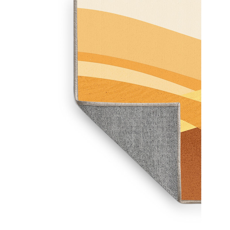 Machine Washable Paizlei Atacama Desert Chile Minimalist Rug in Beige – Beige Binding, 7x9